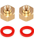 Brass Hex Swivel Garden Hose Connector Adapter Two Pack One Quarter Inch NPT To Three Quarter Inch Female Garden Hose Thread Lead Free Fitting, brass adapters with red gaskets