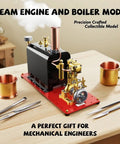 Mini Steam Engine Kit With Reversible Reciprocating Single Cylinder Live Engine And Copper Boiler For Steam Boat Collectors on table