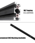 C Beam Aluminum Profile 4080 40x80mm Set Black Anodized For CNC Machines And 3D Printers, 2 pack with M5 tapping detail