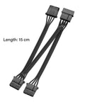 Molex Splitter Power Cable LP4 4 Pin Male To 3 4 Pin Female Y Cable For IDE Hard Drives And CD DVD Drives, PSU Power Extension, Copper Conductors, Durable IDE Peripheral Connector, 15 cm