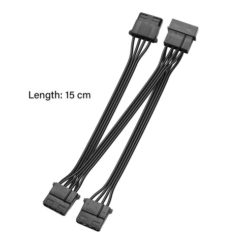 Molex Splitter Power Cable LP4 4 Pin Male To 3 4 Pin Female Y Cable For IDE Hard Drives And CD DVD Drives, PSU Power Extension, Copper Conductors, Durable IDE Peripheral Connector, 15 cm