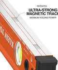 Detail of the Dead Nuts Accurate 24 Inch Box Level With Lockdown Magnetic Base showing the ultra-strong magnetic track for secure use.