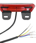 Ultra Bright E Bike Taillight With Turn Signals And Brake Sensor That Lights Up instantly For Night Riding Safety On Any Scooter Or Electric Cycle. Red ABS LED taillight with wiring harness and mounts for e-bike or scooter.