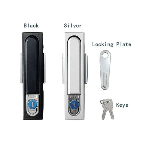 Heavy Duty Industrial Cabinet Switch Power Distribution Box Lock With Key Handle For Secure Machine Equipment And Furniture Hardware Use - Black and Silver Locks with Keys