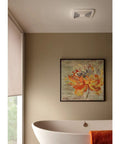 Energy Star Certified LP110 Bath Fan Delivers 110 CFM Quiet 1.5 Sones For Bathrooms Up To 105 Sq Ft White Finish mounted on ceiling