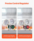CGA540 and CGA510 regulators for Pro Grade Oxygen Acetylene Welding Torch Kit With 14 Piece Portable Brazing Set 177 Inch Twin Hose Cutting Nozzle