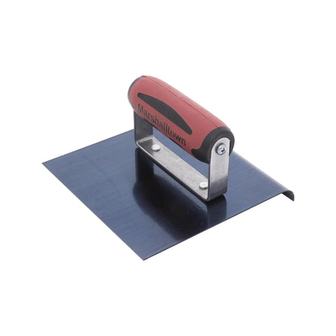 Straight Concrete Edger With Blue Steel Blade And DuraSoft Handle, 6x6 Size, 5 Eighth Lip By One Half Radius, Made In USA