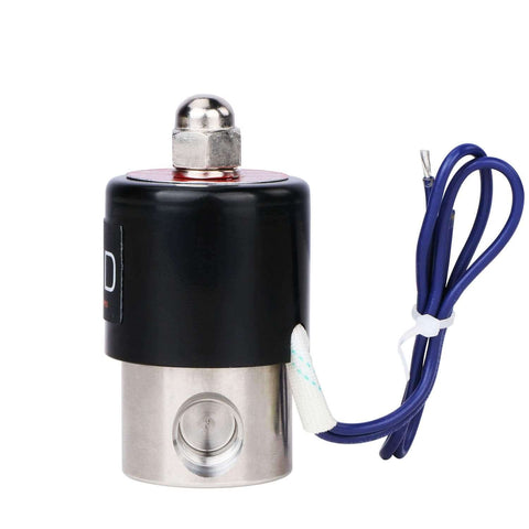 Stainless Steel 1/4 Inch Electric Solenoid Valve 12V DC Normally Closed With Viton Seals, industrial-grade side view