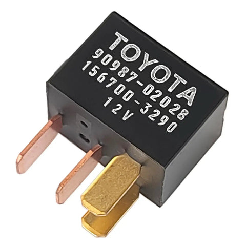 AC Replacement Relay 12V DC 30A 4 Pin Plug And Play Fits 1997 And Up Vehicles, close-up of auto electrical relay.