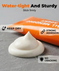 Close-up of 2026 Upgrade Drywall Repair Kit With Spackle showing smooth application on gray surface with product tube in background