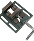 2.5In Lock Down Vise With Heightened Widened Jaws For Max Clamping Force And Stable Workholding On Milling Drilling Machines Durable Steel Bench Clamp Tool Build Quality Guaranteed For Heavy Duty Workshop Projects, showing steel frame and jaws.