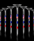 Unbreakable Plastic Golf Tees Three And A Quarter Inch Bulk Pack Of Fifty Or Eighty With Big Cup And Eight Prongs In USA Flag Design