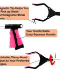 Foldable 32 Inch Grabber Reacher For Seniors With Rotatable Clamp Head And Non Slip Grip Lightweight Arm Extension Pickup Tool