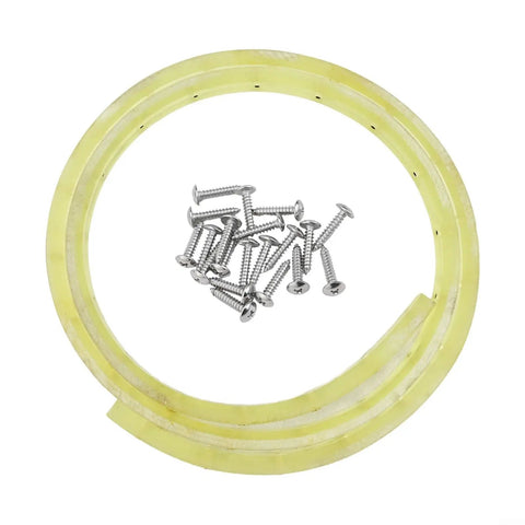 Nail Smooth Curves In Your Woodworking Projects With This Flexible Curve Router Guide Built Tough From Polyurethane And Equipped With Durable Brass Bushings Two Meters Long, featuring bendable yellow strip and screws.