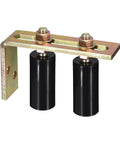 Heavy Duty 3 Inch Sliding Gate Nylon Roller With L Shaped Bracket Gate Roller Guide And Support Assembly For Durable Horizontal Sliding Gate Systems Black Easy Install, featuring two black nylon rollers on a metal bracket