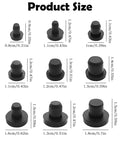 90 Piece Silicone Rubber Hole Plugs Kit With Vacuum Caps In 9 Sizes Flexible Sealing Stoppers Perfect For Powder Coating Bottles Bathtub Pipes And DIY Projects Multi-Purpose Black Stuff, 9 sizes shown