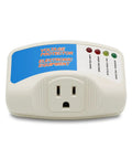 Automatic Induction Surge Protector For Home Use, Single Outlet Power Guard, visible front view, LED indicators, supports 1875W 125V 15A