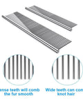 2 Pack Dematting Comb For Dogs And Cats With Stainless Steel Teeth Removes Tangles And Mats Pro Grooming Tool 6.3 Inch And 7.4 Inch