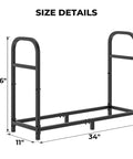 34 Inch Firewood Rack With Log Carrier Bag For Outdoor And Indoor Use Beefy Heavy Duty Metal Fire Wood Holder Rustproof Storage