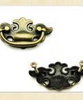 Bronze Drawer Pulls Kit, 2.4 Inch Hole Pitch Easy Install European style zinc alloy cabinet hardware front and back view with screws