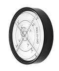 60mm Green Bullseye Round Bubble Level With Aluminum Case, shown with measurement markings, for Surveying Instruments and Vehicles.