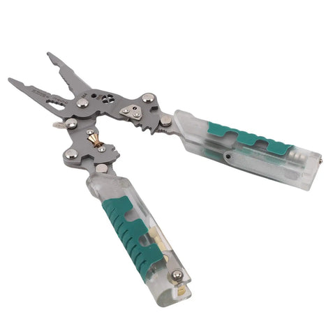 Bewinner 20 In 1 Wire Stripper Pliers With Voltage Detection, Folding Crimping Tool For Awg 20-10, Industrial Grade Crv Steel tool with silver blades