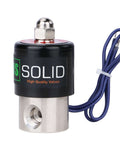 Stainless Steel 1/4 Inch Electric Solenoid Valve 12V DC Normally Closed with Viton Seals, Built Tough Industrial Grade