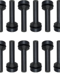 12 Pack Grate Rubber Feet Replacement For Gas Stove Tops shown in black rubber for GE compatible models.