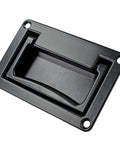 Concealed recessed pull handle in black zinc alloy flush mount hidden door hardware for cabinets, closets, drawers 95mm by 60mm