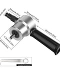 Heavy Duty Alloy Metal Shear Cutter With Interchangeable Heads For Versatile Sheet Metal Cutting, showing ergonomic handheld design and dimensions.