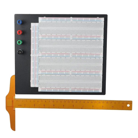 Heavy Duty Solderless Breadboard With 3220 Holes, Dual Terminal Strips, Four Distribution Bars, Black Aluminum Back Plate