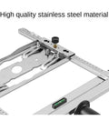 Premium Stainless Steel Cutting Machine Edge Guide Positioner For Trimmer Router showing high-quality stainless steel construction and adjustable features.