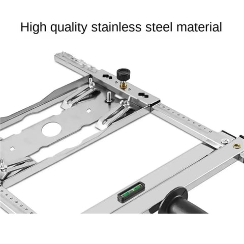 Premium Stainless Steel Cutting Machine Edge Guide Positioner For Trimmer Router showing high-quality stainless steel construction and adjustable features.