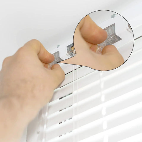 12 Pack Window Blinds Wand Tips Replacement Hardware No Fuss Easy Fix For Horizontal And Vertical Blinds Interior Window Shutter Parts Must Have Quick Fix clear plastic wand tip installed on white blinds