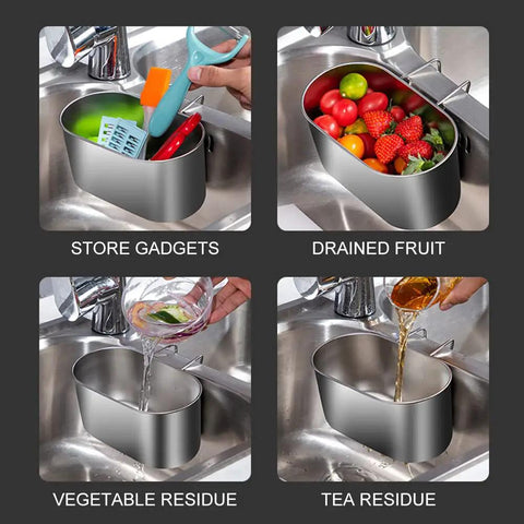 Super Solid Stainless Steel Hanging Sink Strainer Basket That Makes Catching Food Scraps Absolute No Sweat For Kitchen Drains Filters Gunk And Washes Produce Dead Simple Silver Finish
