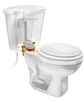 Premium Solid Brass Toilet Tank To Bowl Bolt Kit With Thick Rubber Gasket Washers And Nuts No Sweat Leak Proof Installation visible in toilet setup detail.
