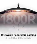 49 Inch OLED Curved Ultrawide Gaming Monitor That Cranks Out 5120x1440, 240Hz, 0.03ms curvature detail, panoramic display