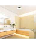 Modern bathroom with Delta Integrity 100 CFM Exhaust Bath Fan With LED Edge-Lit Panel Light, Ultra Quiet Operation