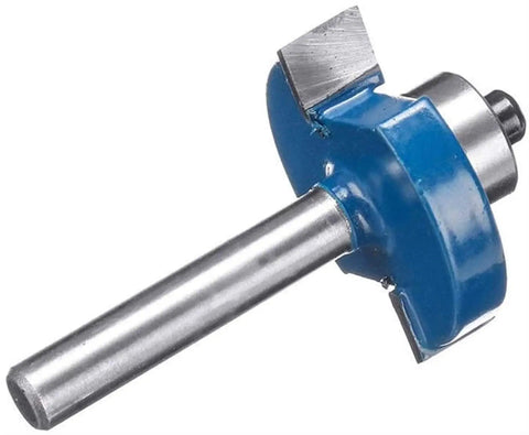 Solid 35 Piece 1/4 Inch Shank Carbide Router Bit Kit With Heavy Duty Case Delivering Smooth As Butter Cuts On Hard Soft Wood Or Mdf Without A Hair Puller, showing a single carbide router bit.