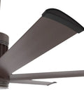 Heavy Duty Smart Outdoor Ceiling Fan Featuring Top Shelf Aircraft Grade Aluminum Blades Hella Smooth Brushless Motor Smart WiFi App Control And Killer High Performance Airflow In Classic Oil Rubbed Bronze, close-up of fan blade.