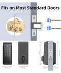 Image showing installation details of Slick Fingerprint Deadbolt Smart Keyless Entry Lock With Custom Keypad Codes. Fits standard doors.
