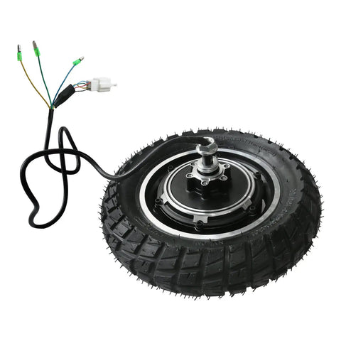 48V 350W Brushless Hub Motor Wheel for Electric Scooter or Mini Bike with 10X2.5 inch tire and wiring harness.