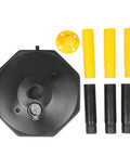 Heavy Duty Elastic Warning Bollard Post With Rock Solid Bounce Back Shield For Tight Parking Spots and Driveway Guard components, including base and posts.