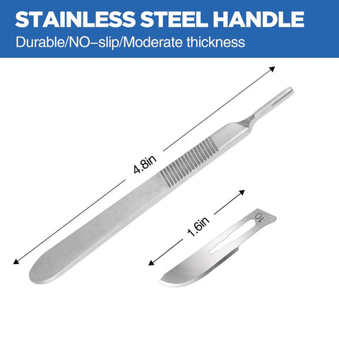 Pro Grade Surgical Scalpel Blades Kit, 21-Piece Set With 1 No 3 Handle And 20 No 10 Blades, Sterile Medical Grade Disposable Scalpel Set For Clinics And Home Use, stainless steel handle