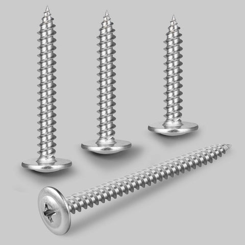Wood Screw Set No 8 X 1 Inch Phillips Modified Truss Head Self Tapping Stainless Steel 410 for Woodworking and Home Repairs