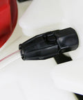 Close-up of connector on Tow Behind ATV UTV Spot Sprayer With 25 Gallon Dual Water And Concentrate Tanks, 12V Pump, Translucent White
