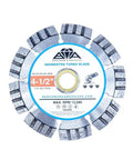 Segmented turbo blade 4-1/2 inch for cutting, Benchmark Abrasives, max RPM 13,580, front view