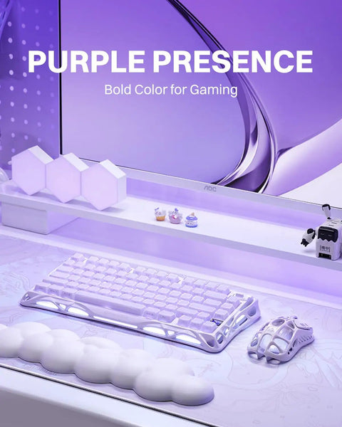 Compact 75 Percent Wireless Mechanical Gaming Keyboard Featuring Premium Aluminum Chassis And Adjustable RGB Lighting on a desk.