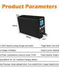 2500A Spot Welder For 18650 And 21700 Battery Packs with dimensions and specifications shown