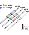 Pro Grade Linear Rail Kit With Sliding Carriage, 100 To 800mm Rail Length, High Precision Hardened Steel for 3D Printers CNC Machines